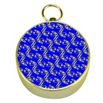 Eye of Horus Pattern Gold Compasses Front