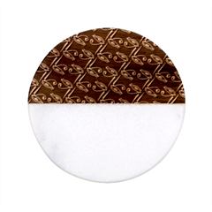 Eye Of Horus Pattern Classic Marble Wood Coaster (round)  by ExtraGoodSauce