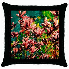 Abstract Floral Artwork Throw Pillow Case (black) by ExtraGoodSauce