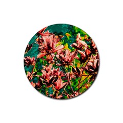 Abstract Floral Artwork Rubber Coaster (round) by ExtraGoodSauce