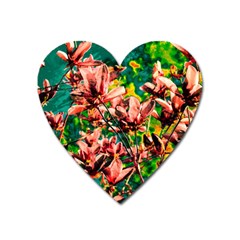 Abstract Floral Artwork Heart Magnet