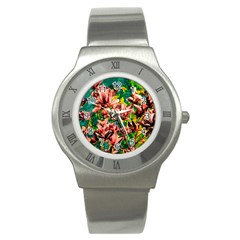 Abstract Floral Artwork Stainless Steel Watch by ExtraGoodSauce