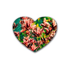 Abstract Floral Artwork Rubber Coaster (heart)