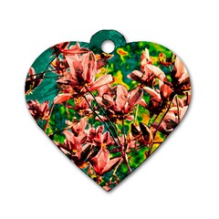 Abstract Floral Artwork Dog Tag Heart (two Sides) by ExtraGoodSauce