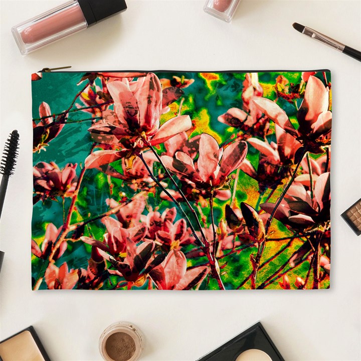 Abstract Floral Artwork Cosmetic Bag (XL)