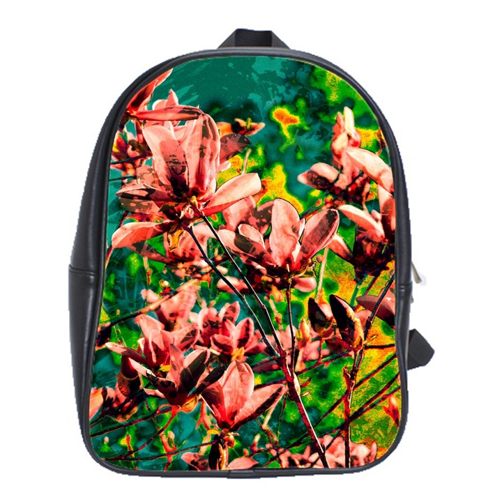 Abstract Floral Artwork School Bag (Large)