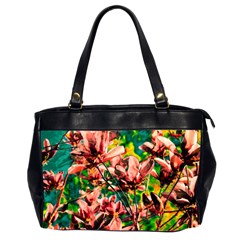 Abstract Floral Artwork Oversize Office Handbag (2 Sides) by ExtraGoodSauce