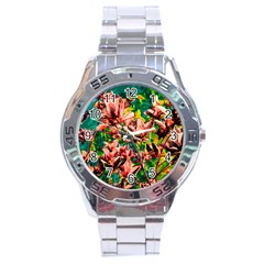 Abstract Floral Artwork Stainless Steel Analogue Watch by ExtraAwesomeSauce