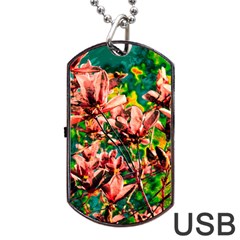 Abstract Floral Artwork Dog Tag Usb Flash (two Sides) by ExtraAwesomeSauce