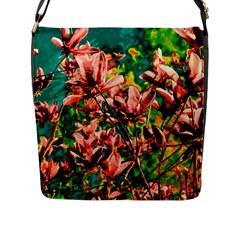 Abstract Floral Artwork Flap Closure Messenger Bag (l) by ExtraGoodSauce