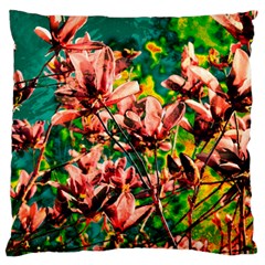 Abstract Floral Artwork Large Premium Plush Fleece Cushion Case (two Sides) by ExtraGoodSauce