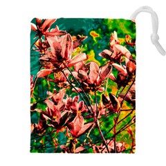 Abstract Floral Artwork Drawstring Pouch (4xl) by ExtraGoodSauce