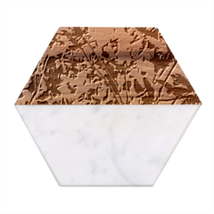 Abstract Floral Artwork Marble Wood Coaster (hexagon)  by ExtraGoodSauce