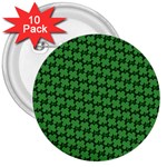 St. Patrick s Day Clovers 3  Buttons (10 pack)  Front