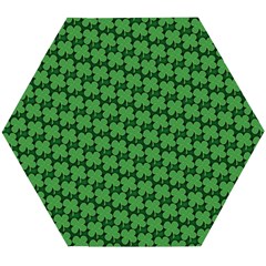 St  Patrick s Day Clovers Wooden Puzzle Hexagon by ExtraGoodSauce