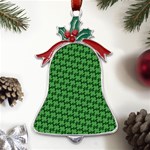 St. Patrick s Day Clovers Metal Holly Leaf Bell Ornament Front