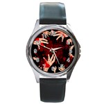 Horror Themed Bloody Hands Round Metal Watch Front