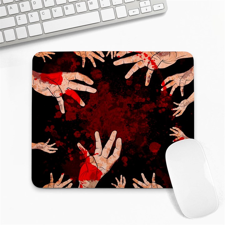 Horror Themed Bloody Hands Large Mousepad