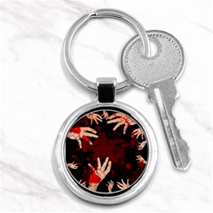 Horror Themed Bloody Hands Key Chain (round) by ExtraGoodSauce