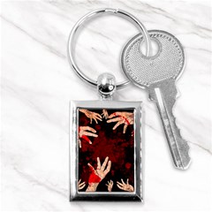 Horror Themed Bloody Hands Key Chain (rectangle) by ExtraGoodSauce