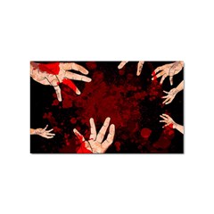 Horror Themed Bloody Hands Sticker (rectangular) by ExtraGoodSauce