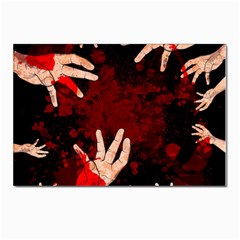 Horror Themed Bloody Hands Postcard 4 x 6  (pkg Of 10) by ExtraGoodSauce