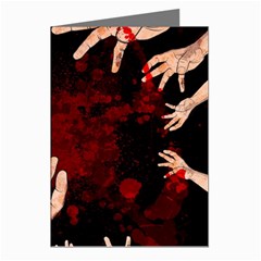 Horror Themed Bloody Hands Greeting Cards (pkg Of 8)