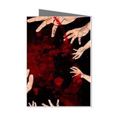 Horror Themed Bloody Hands Mini Greeting Cards (pkg Of 8)