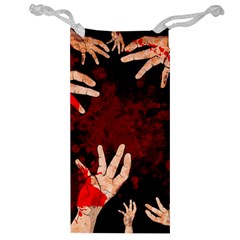 Horror Themed Bloody Hands Jewelry Bag by ExtraAwesomeSauce