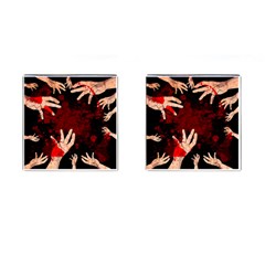 Horror Themed Bloody Hands Cufflinks (square) by ExtraGoodSauce