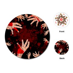 Horror Themed Bloody Hands Playing Cards Single Design (round)