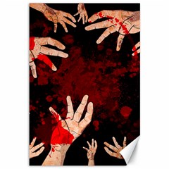 Horror Themed Bloody Hands Canvas 12  X 18  by ExtraGoodSauce