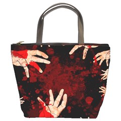 Horror Themed Bloody Hands Bucket Bag by ExtraGoodSauce