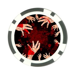 Horror Themed Bloody Hands Poker Chip Card Guard (10 Pack) by ExtraAwesomeSauce