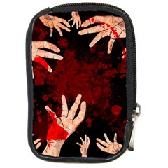 Horror Themed Bloody Hands Compact Camera Leather Case by ExtraAwesomeSauce