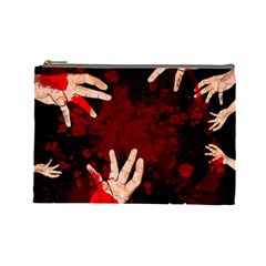 Horror Themed Bloody Hands Cosmetic Bag (large) by ExtraGoodSauce