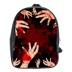 Horror Themed Bloody Hands School Bag (large) by ExtraGoodSauce