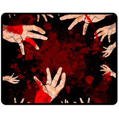 Horror Themed Bloody Hands Fleece Blanket (medium) by ExtraGoodSauce