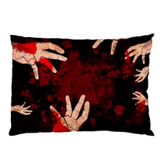 Horror Themed Bloody Hands Pillow Case (two Sides) by ExtraGoodSauce