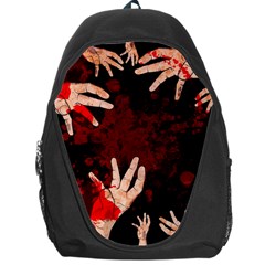 Horror Themed Bloody Hands Backpack Bag by ExtraGoodSauce