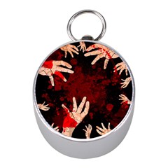 Horror Themed Bloody Hands Mini Silver Compasses by ExtraGoodSauce