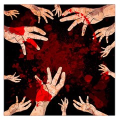 Horror Themed Bloody Hands Square Satin Scarf (36  X 36 ) by ExtraAwesomeSauce