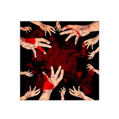 Horror Themed Bloody Hands Satin Bandana Scarf 22  X 22  by ExtraAwesomeSauce