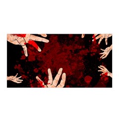 Horror Themed Bloody Hands Satin Wrap 35  X 70  by ExtraAwesomeSauce