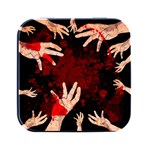 Horror Themed Bloody Hands Square Metal Box (Black) Front