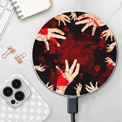 Horror Themed Bloody Hands Wireless Fast Charger(white) by ExtraGoodSauce