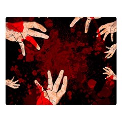 Horror Themed Bloody Hands Premium Plush Fleece Blanket (large) by ExtraGoodSauce