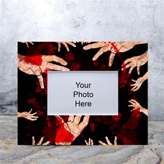 Horror Themed Bloody Hands White Tabletop Photo Frame 4 x6  by ExtraGoodSauce