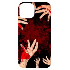 Horror Themed Bloody Hands Iphone 14 Black Uv Print Case by ExtraGoodSauce