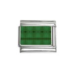 Green Diamond Grid Pattern Italian Charm (9mm) Front